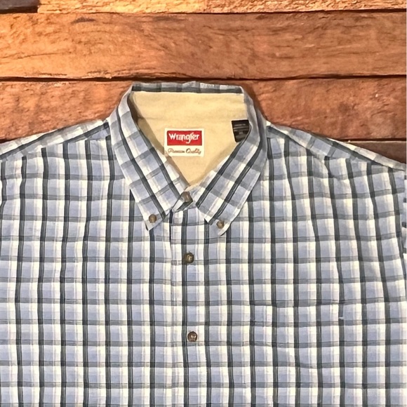 Wrangler Blue Mens Cowboys Rancher Rockabilly Short Sleeve Shirt - Picture 4 of 7